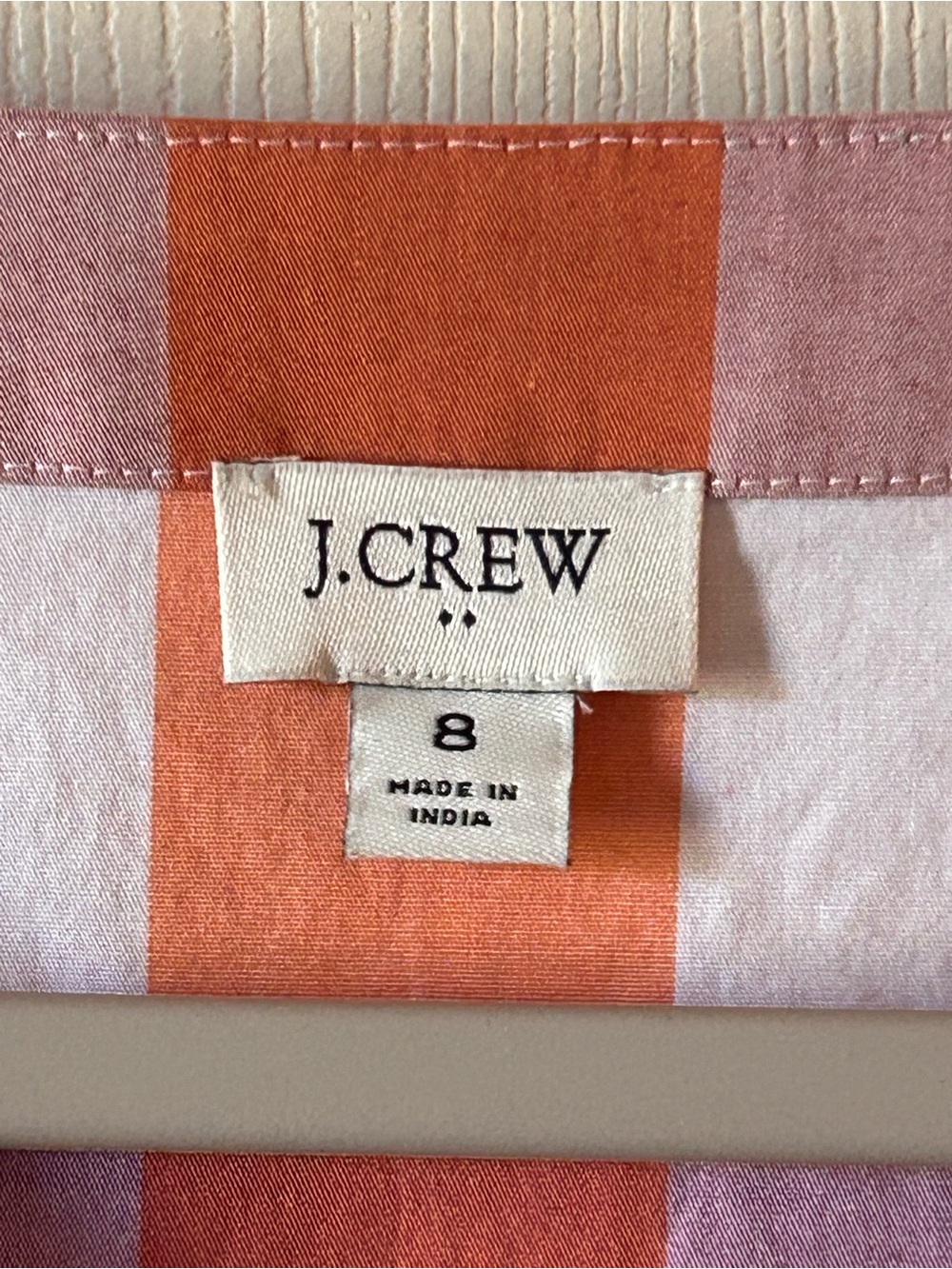 J Crew Fit & Flare Belted Tie Gingham Colorblock Sleeveless Summer Dress Sz 8 - Picture 8 of 9
